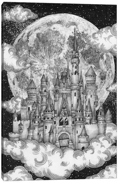 Magic Moon Kingdom Canvas Art Print - Castle & Palace Art