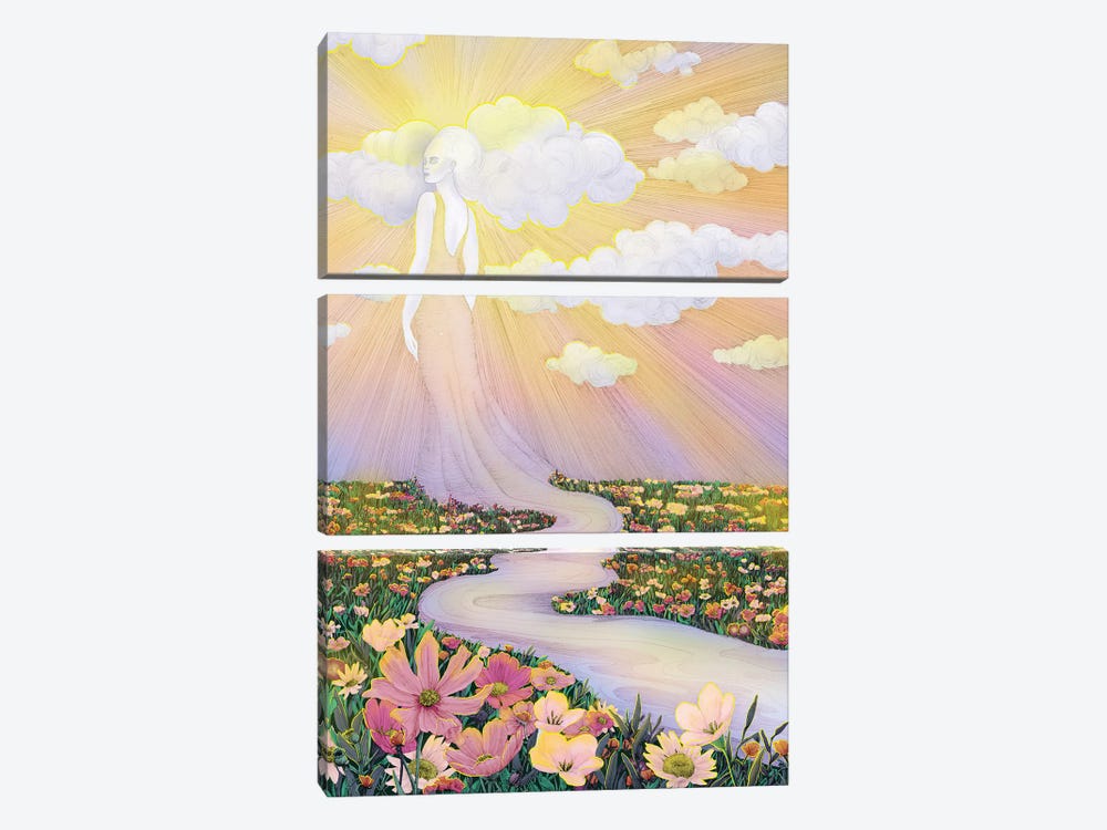 Dawn Spirit Of The River And Sky by Ella Mazur 3-piece Canvas Art