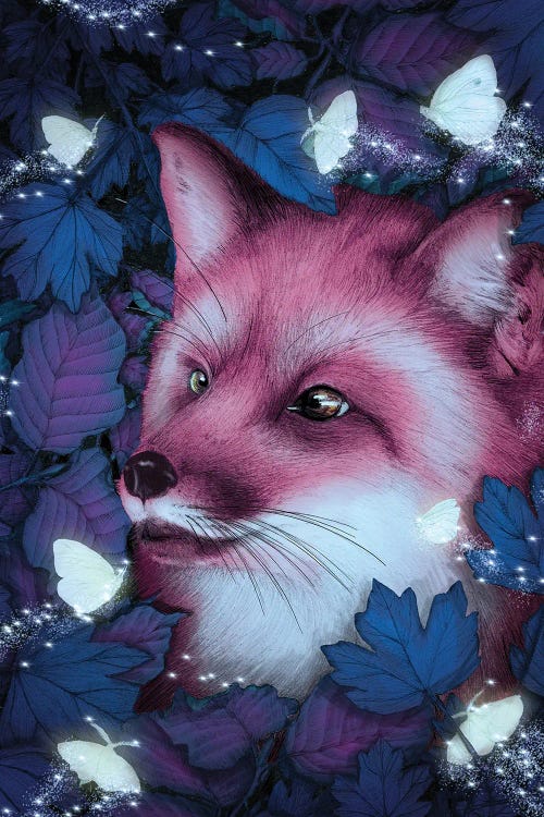 Fox In The Midnight Forest by Ella Mazur wall art