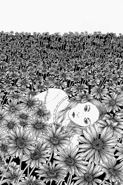 Black & White Florals: Lying Here With You by Ella Mazur