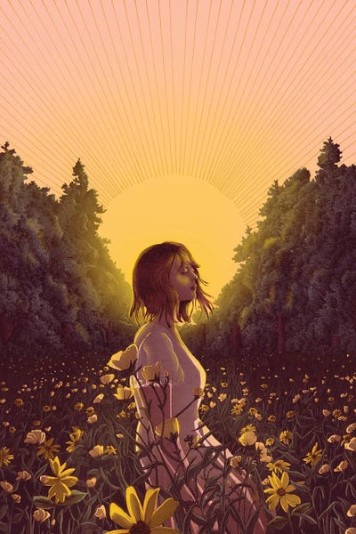 The Meadow At Dawn Colour Version by Ella Mazur framed wall art