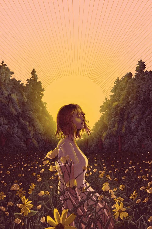 The Meadow At Dawn Colour Version by Ella Mazur wall art