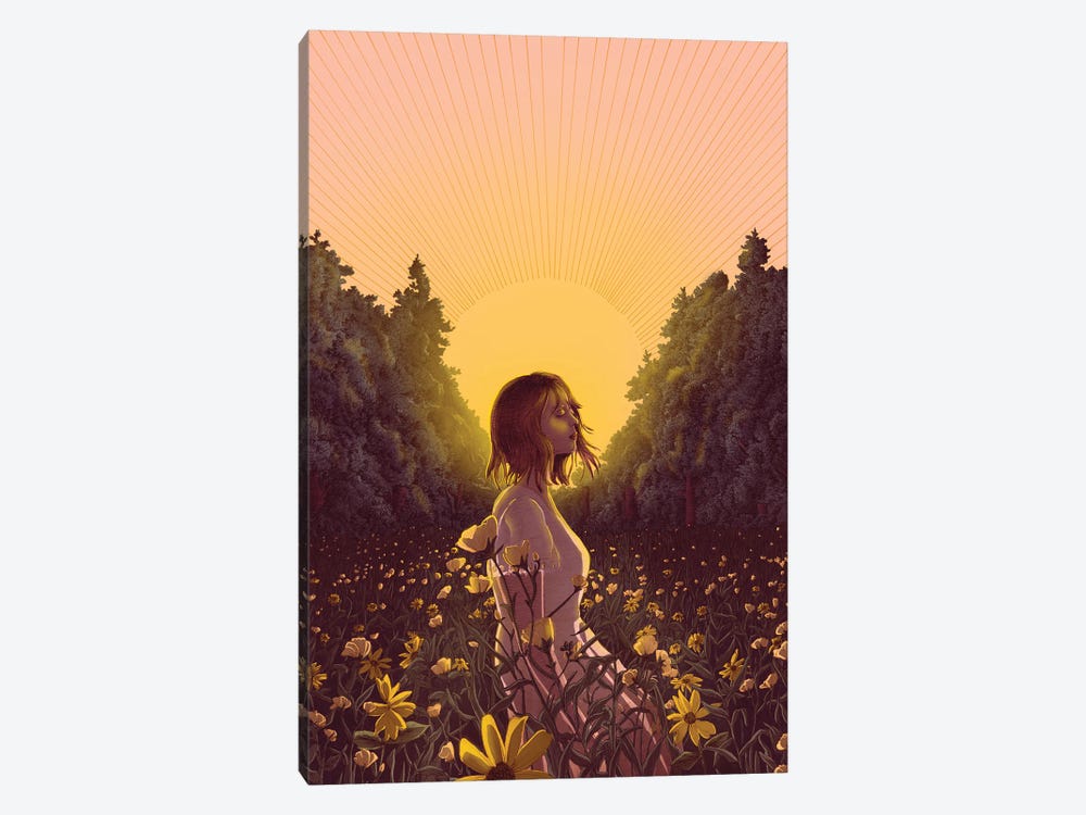 The Meadow At Dawn Colour Version by Ella Mazur 1-piece Canvas Art Print