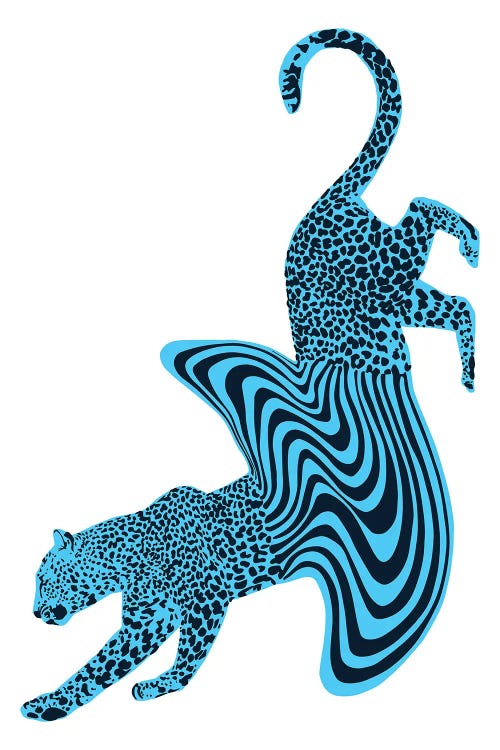 Cheetah Melt Blue by Ella Mazur wall art