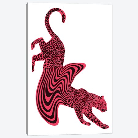 Cheetah Melt Pink Canvas Print #EMZ16} by Ella Mazur Canvas Artwork