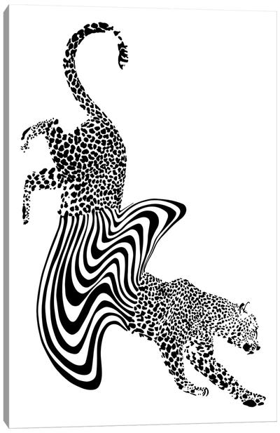 Cheetah Melt Canvas Art Print - Black & White Animal Art