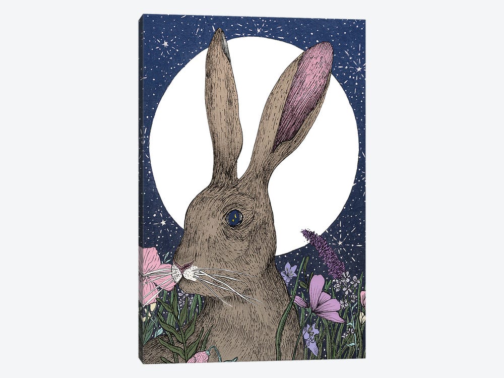 Hare And Moon by Ella Mazur 1-piece Canvas Artwork