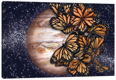 Jupiter's Butterflies Colour Version Canvas Art Print - Monarch Butterflies