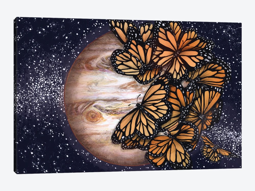 Jupiter's Butterflies Colour Version by Ella Mazur 1-piece Canvas Print