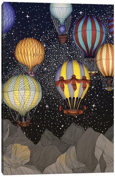 Night Flight Colour Version Canvas Art Print - Ella Mazur