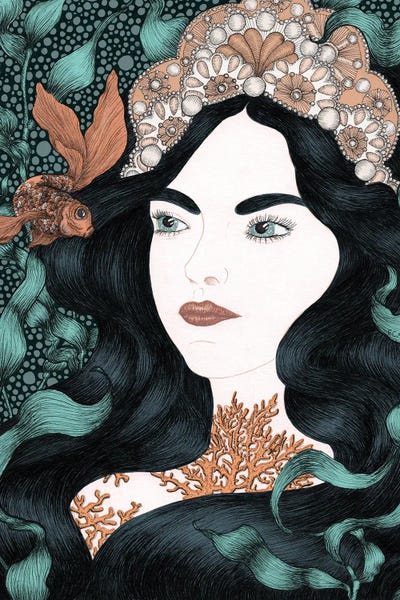 The Little Fish Colour Version by Ella Mazur framed wall art