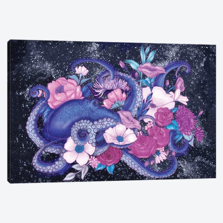 Magic Ocean The Octopus Canvas Print #EMZ38} by Ella Mazur Canvas Print