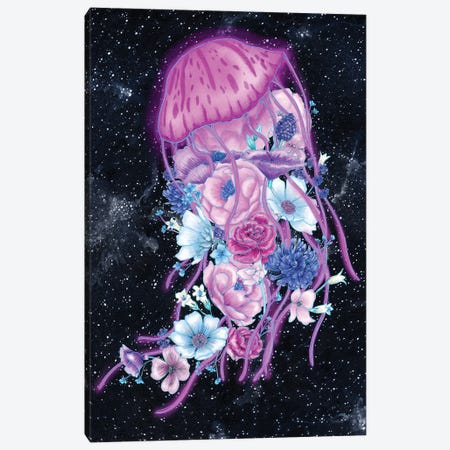 Magic Ocean The Jellyfish Canvas Print #EMZ41} by Ella Mazur Canvas Art