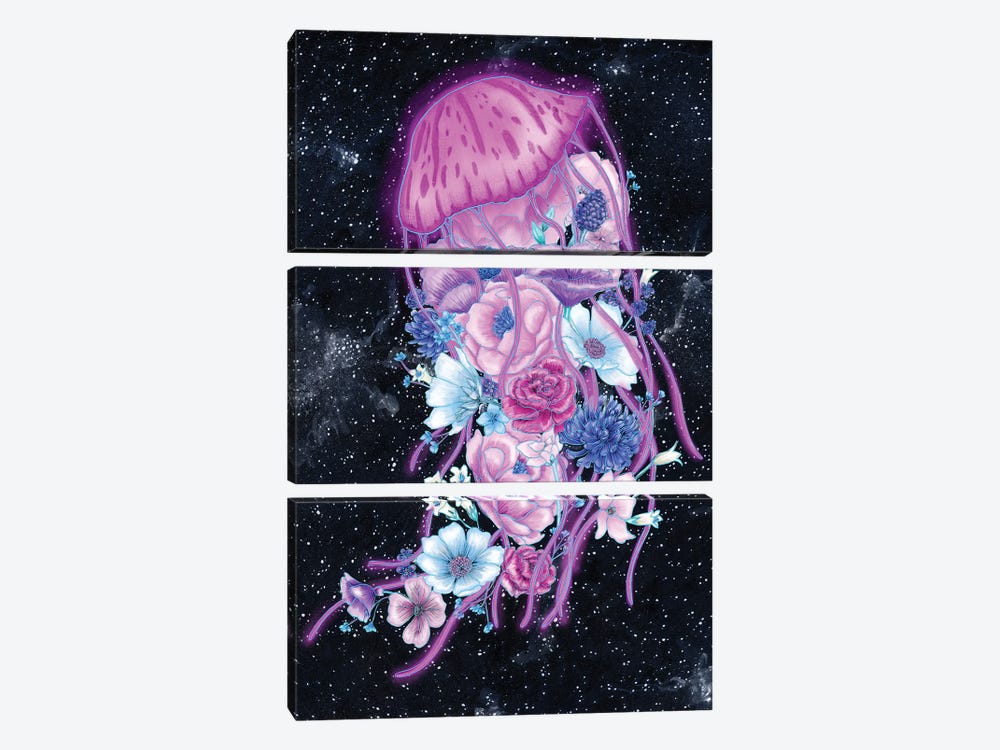 Magic Ocean The Jellyfish by Ella Mazur 3-piece Canvas Art Print