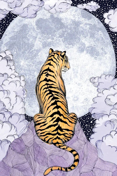 Tiger Moon Colour Version by Ella Mazur wall art