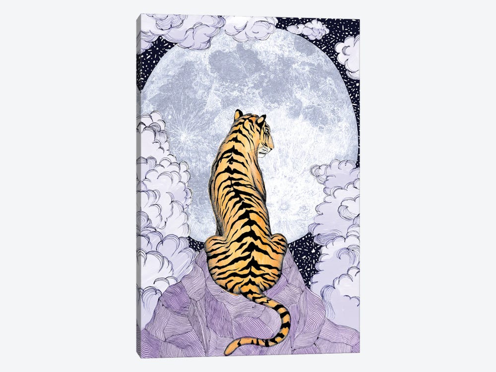 Tiger Moon Colour Version by Ella Mazur 1-piece Canvas Art