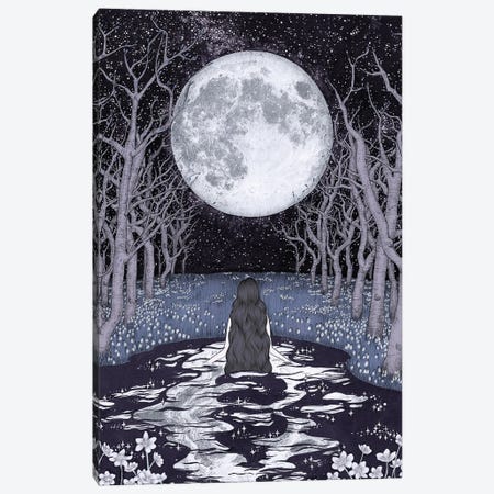 The Moonlight Bather Colour Version Canvas Print #EMZ45} by Ella Mazur Art Print