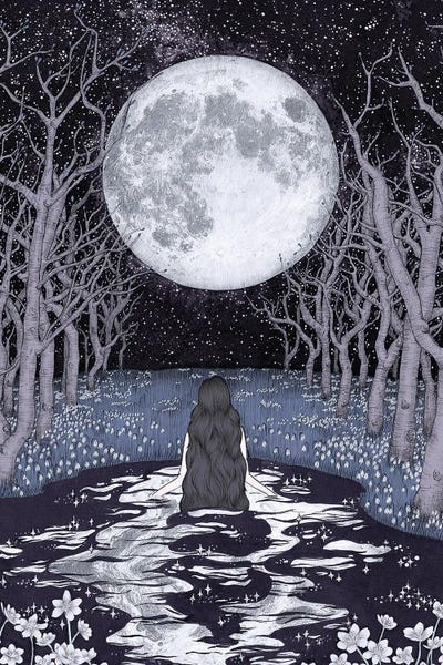 Night Sky: The Moonlight Bather Colour Version by Ella Mazur