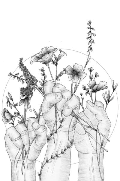 Black & White Florals: Unity by Ella Mazur