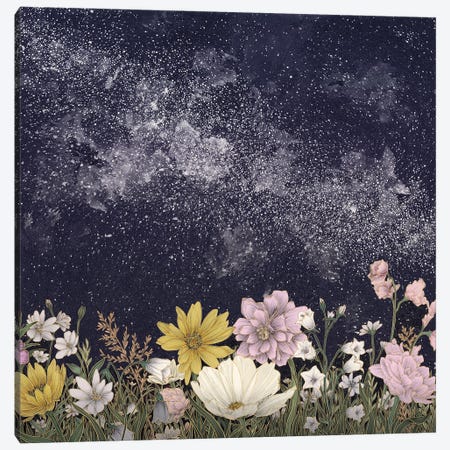 Galaxy In Bloom Colour Version Canvas Print #EMZ4} by Ella Mazur Canvas Art