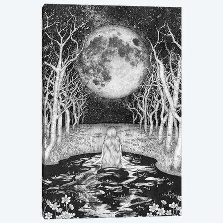 The Moonlight Bather Canvas Print #EMZ50} by Ella Mazur Canvas Art Print