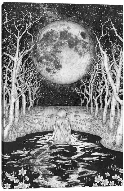 The Moonlight Bather Canvas Art Print - Mysticism