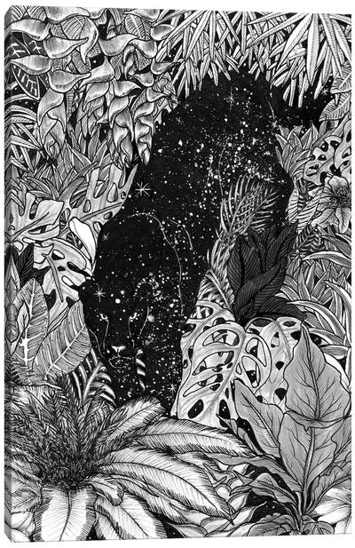 The Jungle At Night Canvas Art Print - Jaguar Art