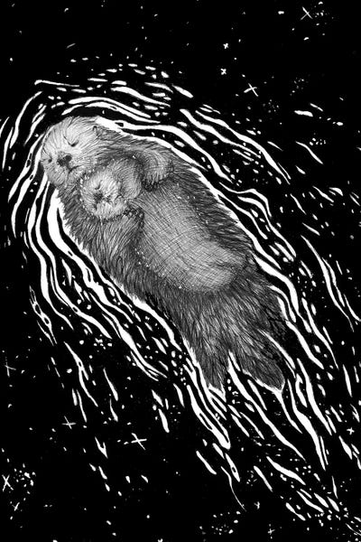 Sweet Dreams Little Otter by Ella Mazur framed wall art