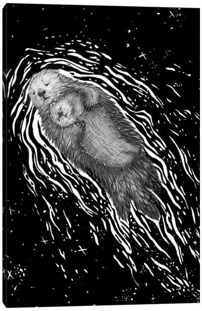 Sweet Dreams Little Otter Canvas Art Print - Ella Mazur