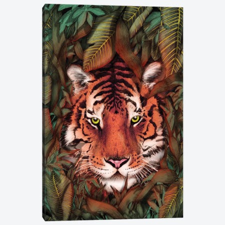 Jungle Tiger Majesty Colour Canvas Print #EMZ5} by Ella Mazur Canvas Art