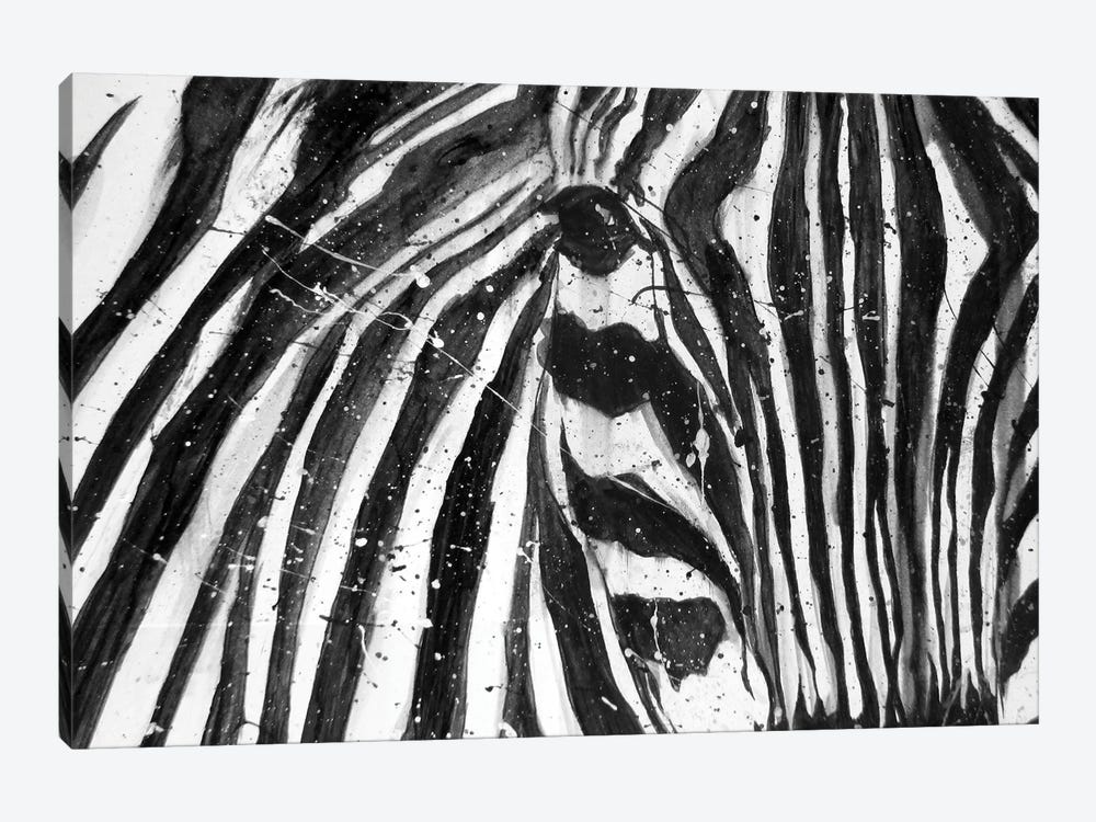 Stripes The Zebra by Ella Mazur 1-piece Canvas Art