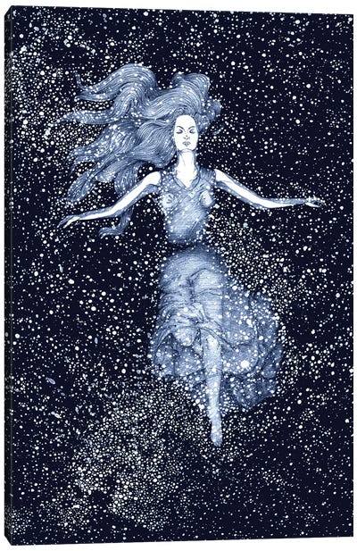 Starlight Swimmer Canvas Art Print - Ella Mazur