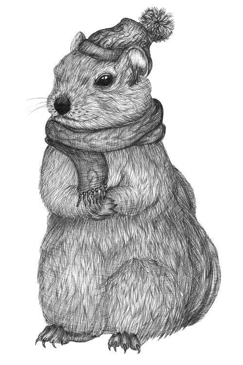 Chipmunk On A Chilly Day by Ella Mazur wall art
