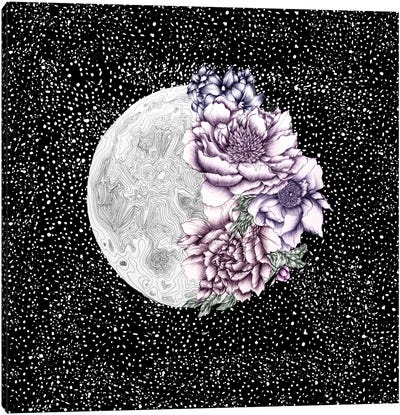 Moon Abloom Colour Canvas Art Print - Ella Mazur