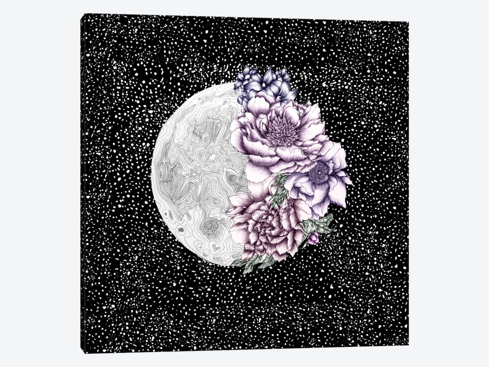Moon Abloom Colour by Ella Mazur 1-piece Canvas Wall Art