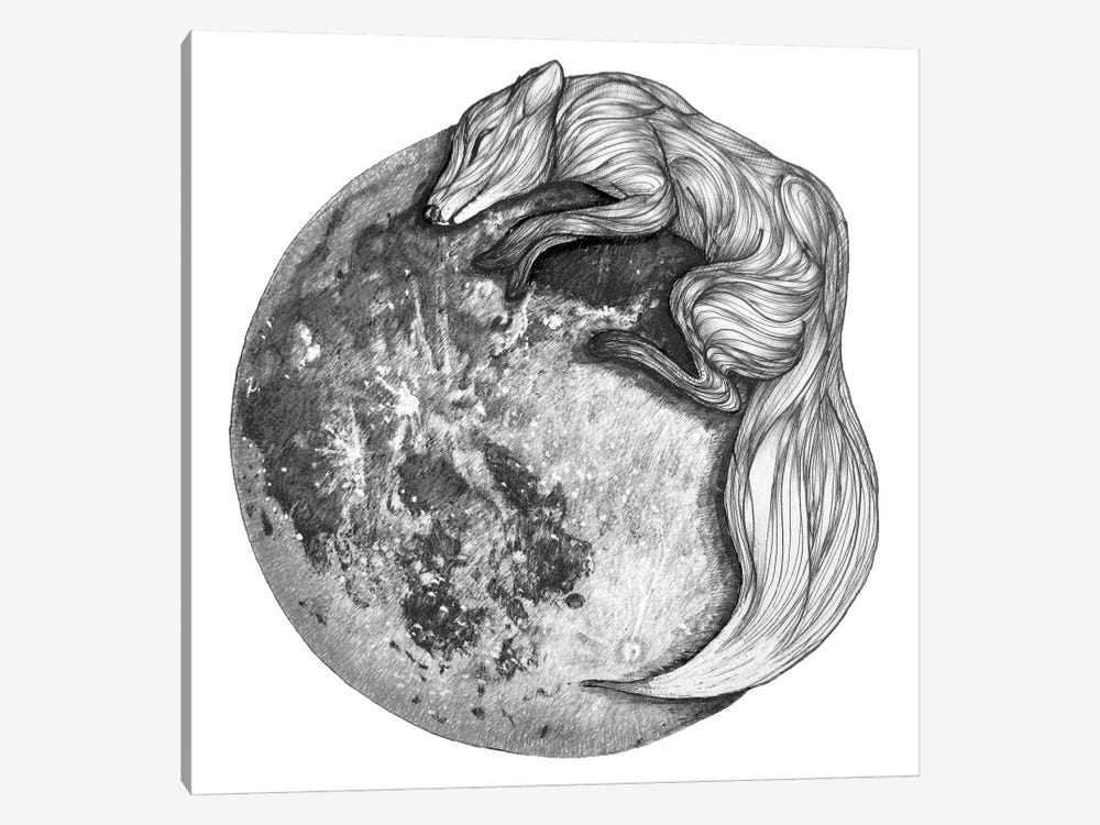 Moon Fox by Ella Mazur 1-piece Canvas Print
