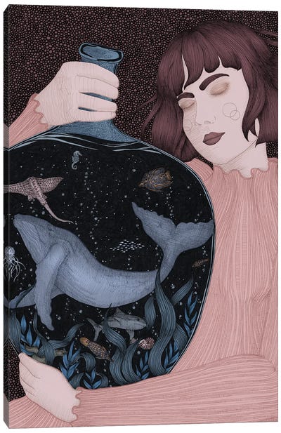 Portable Ocean Colour Version Canvas Art Print - Humpback Whale Art