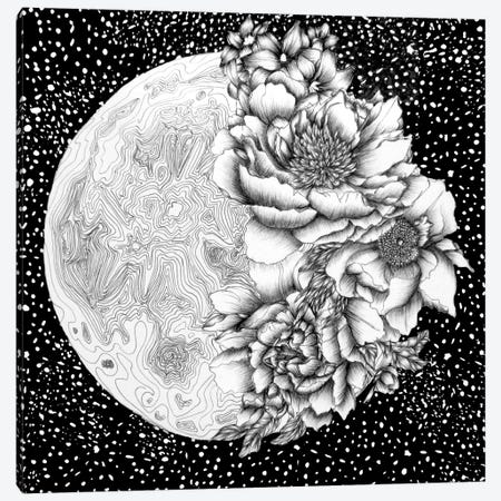 Moon Abloom Canvas Print #EMZ92} by Ella Mazur Art Print