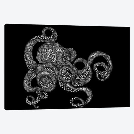Barnacle Octopus In Black Canvas Print #EMZ95} by Ella Mazur Canvas Artwork