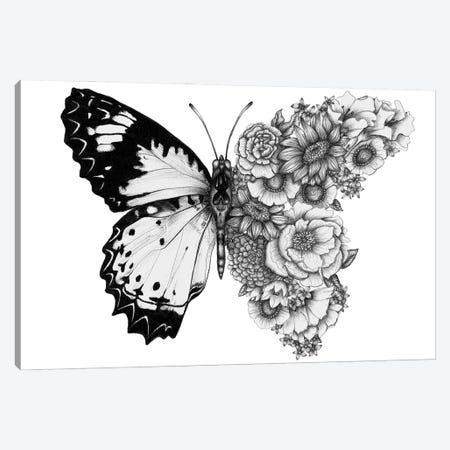 Butterfly In Bloom Canvas Print #EMZ96} by Ella Mazur Canvas Artwork
