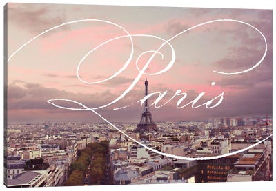 Paris Views Canvas Art Print - Paris Typography