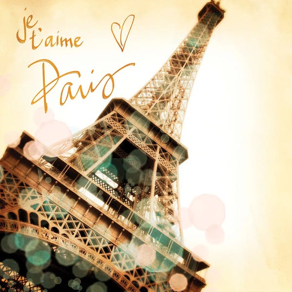 Paris Typography: Je, t'aime Paris II by Emily Navas