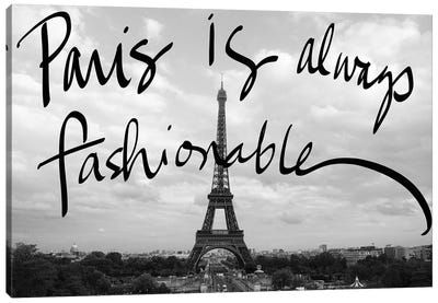 Fashionable Paris Canvas Art Print - Paris Typography