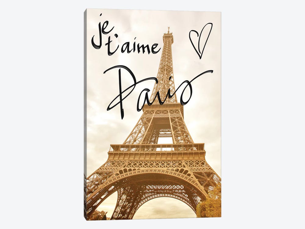 Je t'aime Paris by Emily Navas 1-piece Canvas Print