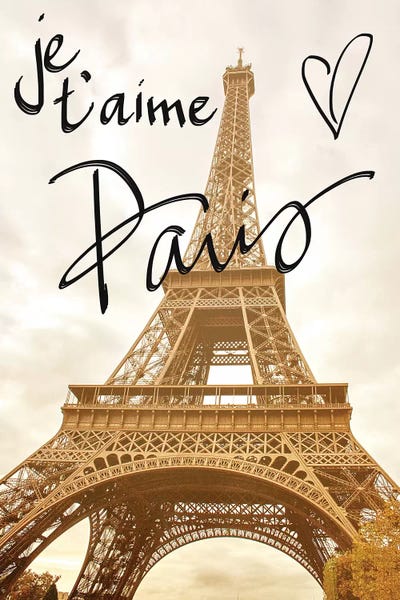 Paris Typography: Je t'aime Paris by Emily Navas