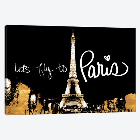 Let's Fly To Paris Canvas Print #ENA17} by Emily Navas Canvas Print