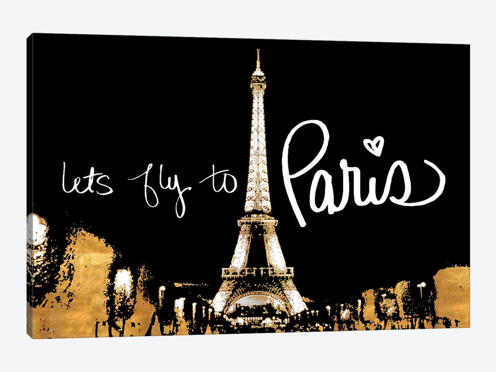 Let's Fly To Paris by Emily Navas 1-piece Canvas Wall Art
