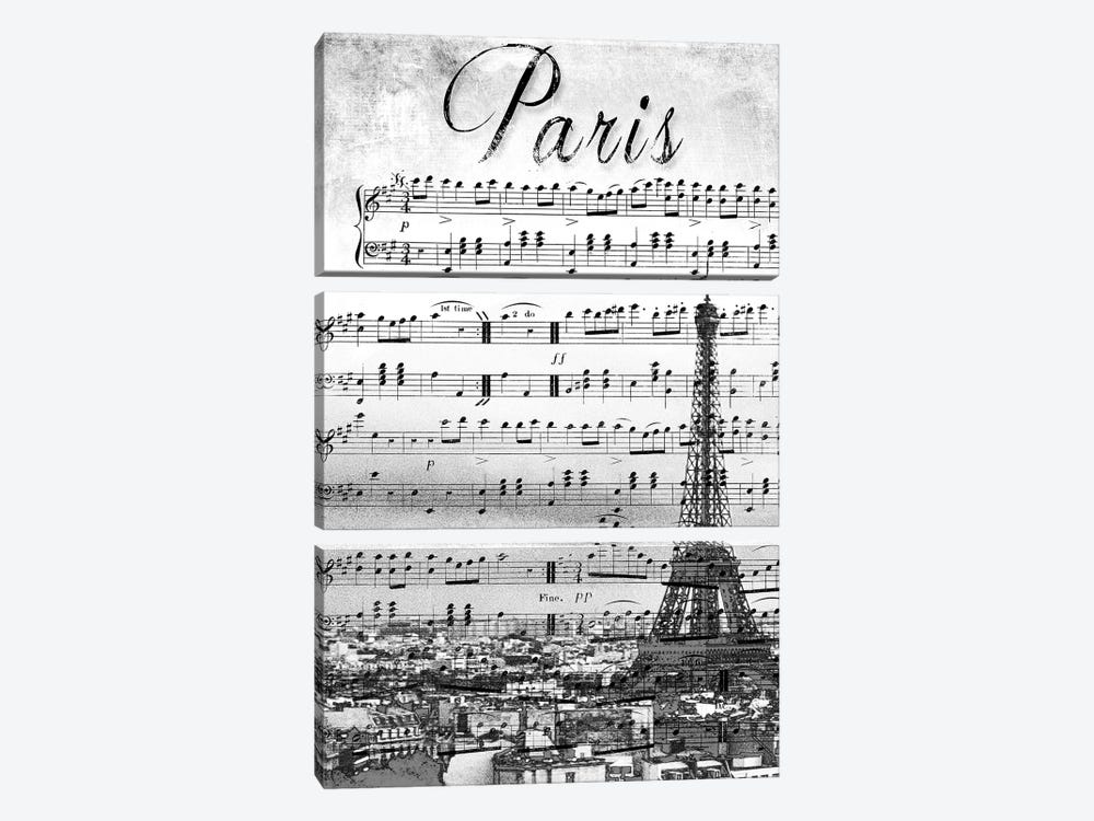 Musical Paris by Emily Navas 3-piece Canvas Print