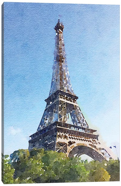 Watercolor Streets of Paris II Canvas Art Print