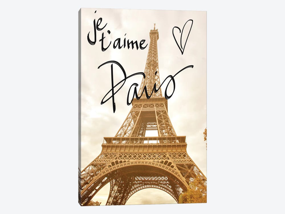 Je T'Aime Paris by Emily Navas 1-piece Canvas Art